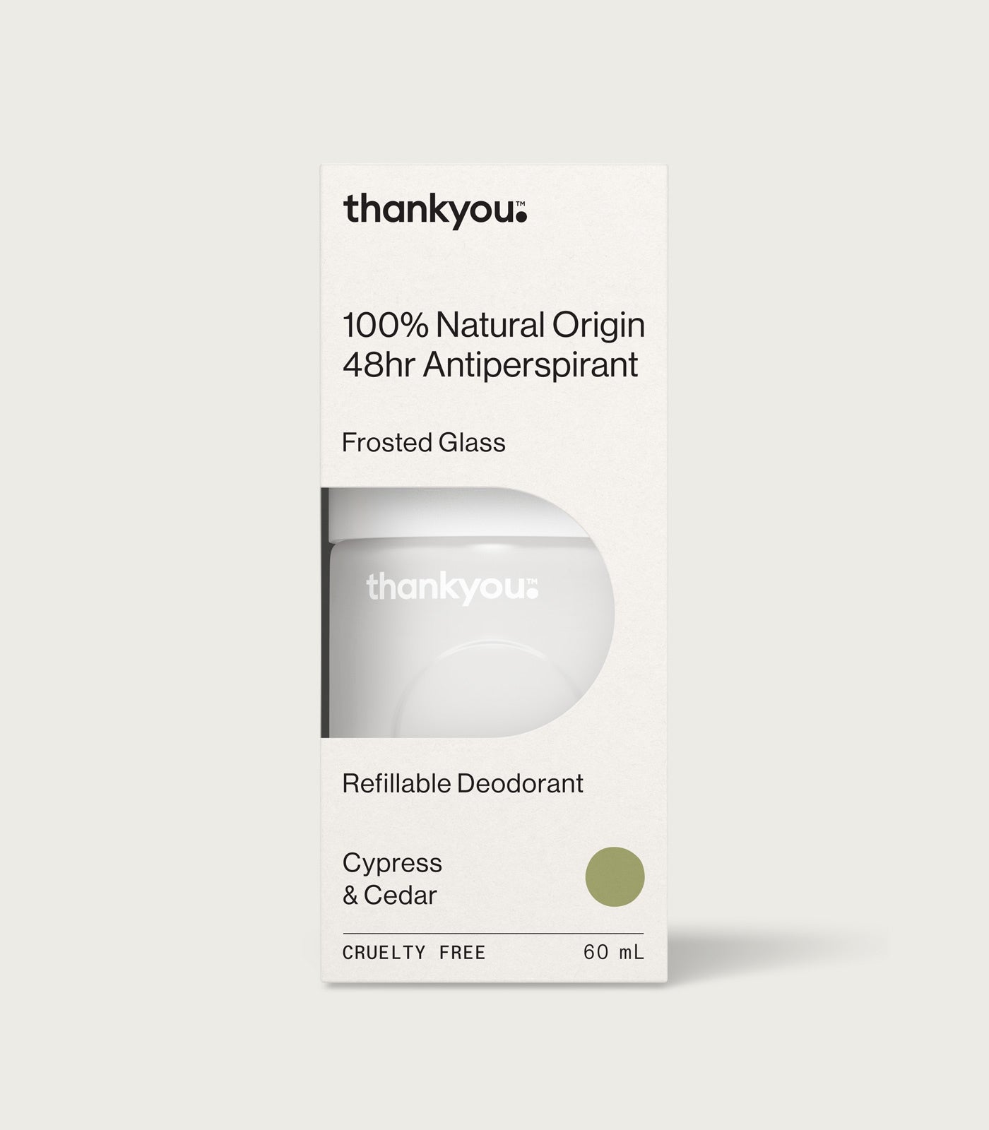 Antiperspirant Refillable Deodorant | Cypress & Cedar | Frosted Glass