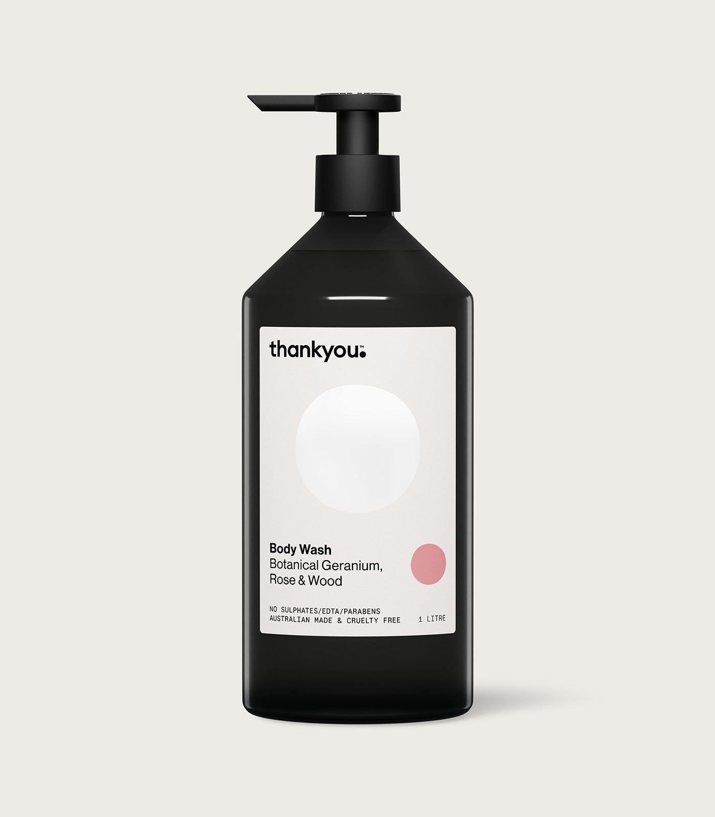 Body Wash - Botanical Geranium, Rose & Wood - 1L - Front - Thankyou