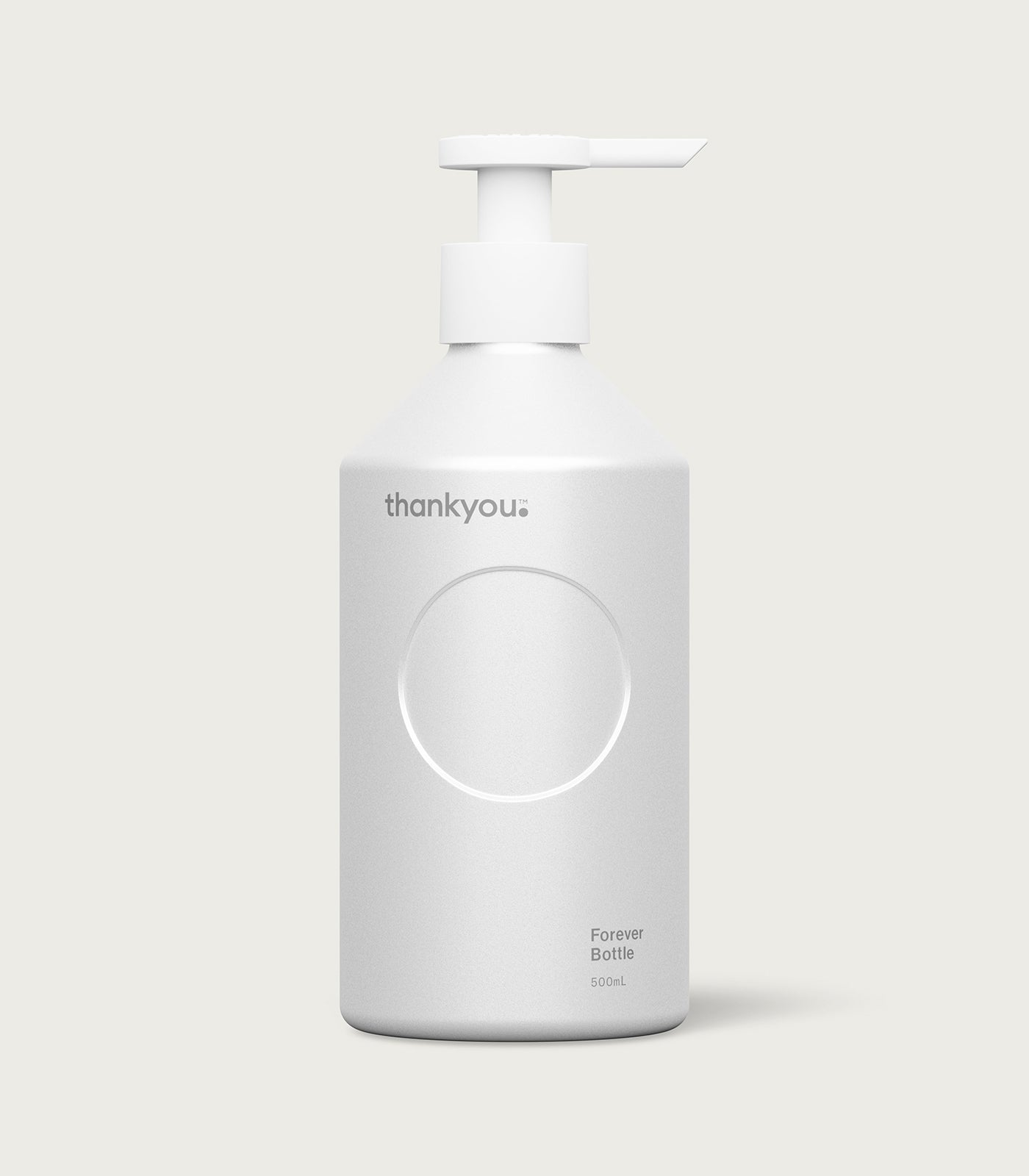 Forever Bottle - White Aluminum - 500mL - Front - Thankyou