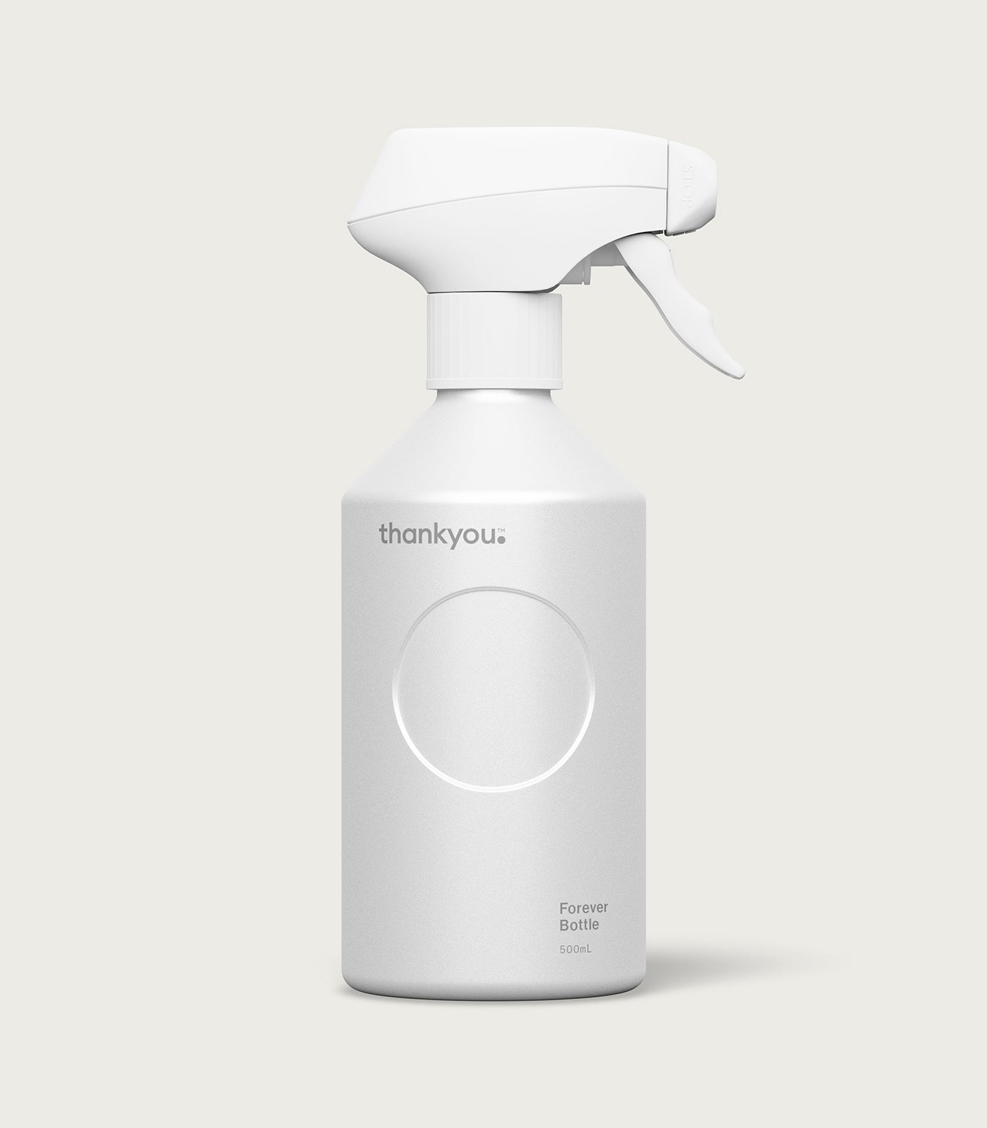 Forever Bottle Spray - White Aluminum - 500mL - Front - Thankyou