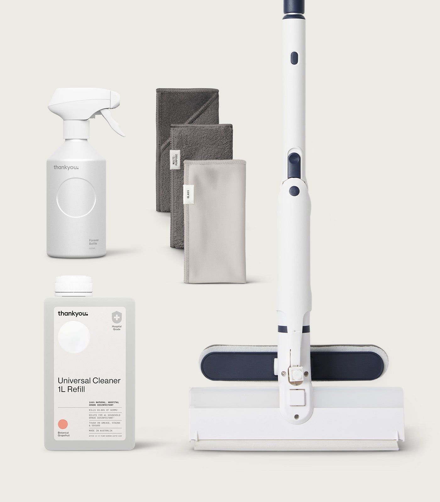 Home Cleaning Starter Kit | Botanical Grapefruit, Aluminium White - Thankyou Co (New Shopify)